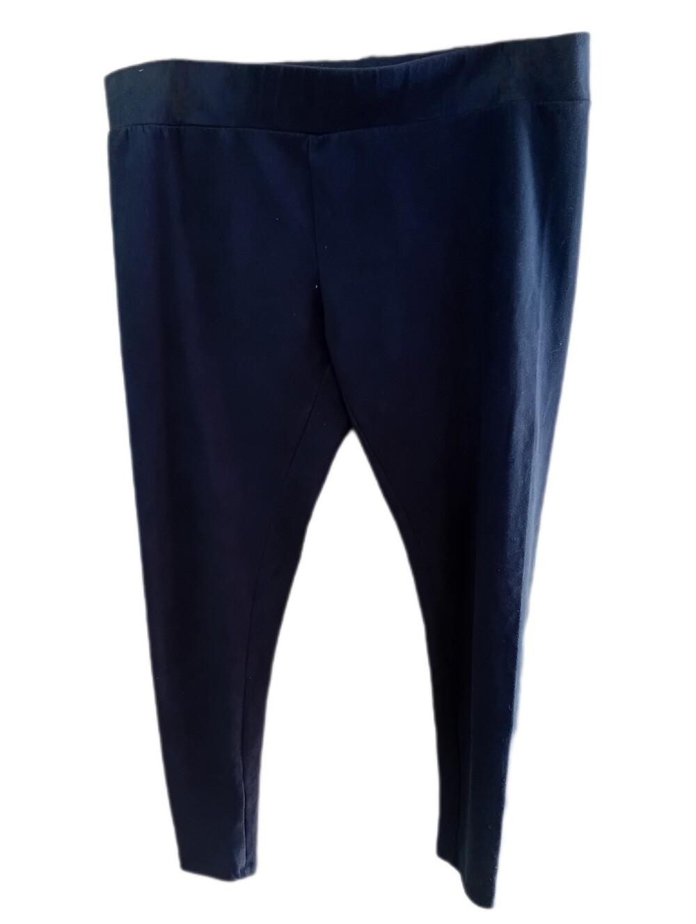 Navy Ponte Knit Ankle Pants